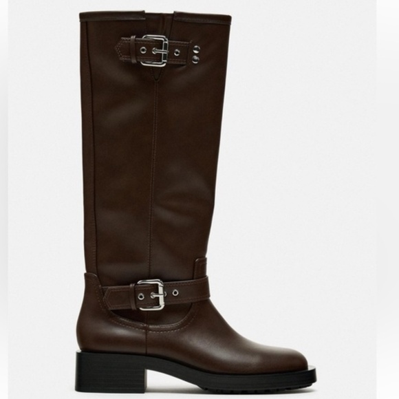 Zara Shoes - Zara TALL BIKER BOOTS